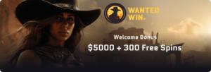 Wanted Win Casino welcome bonus
